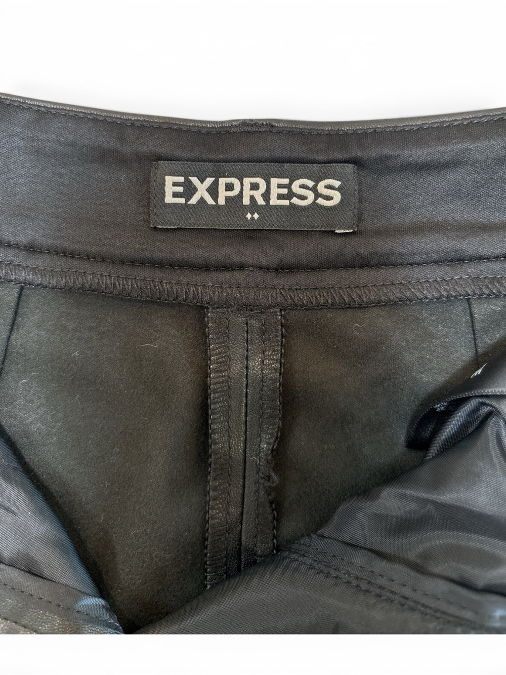 Express Black Faux Leather Bermuda Shorts - Picture 3 of 4